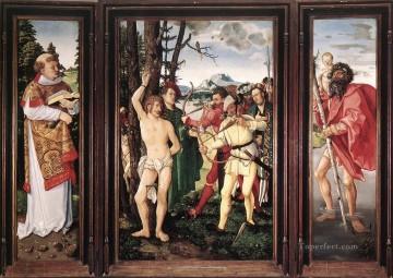  desnudo Pintura - Retablo de San Sebastián desnudo del pintor renacentista Hans Baldung
